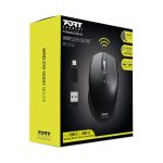 Port Connect Silent 1600DPI 3 Button Wireless Mouse - Black Mice