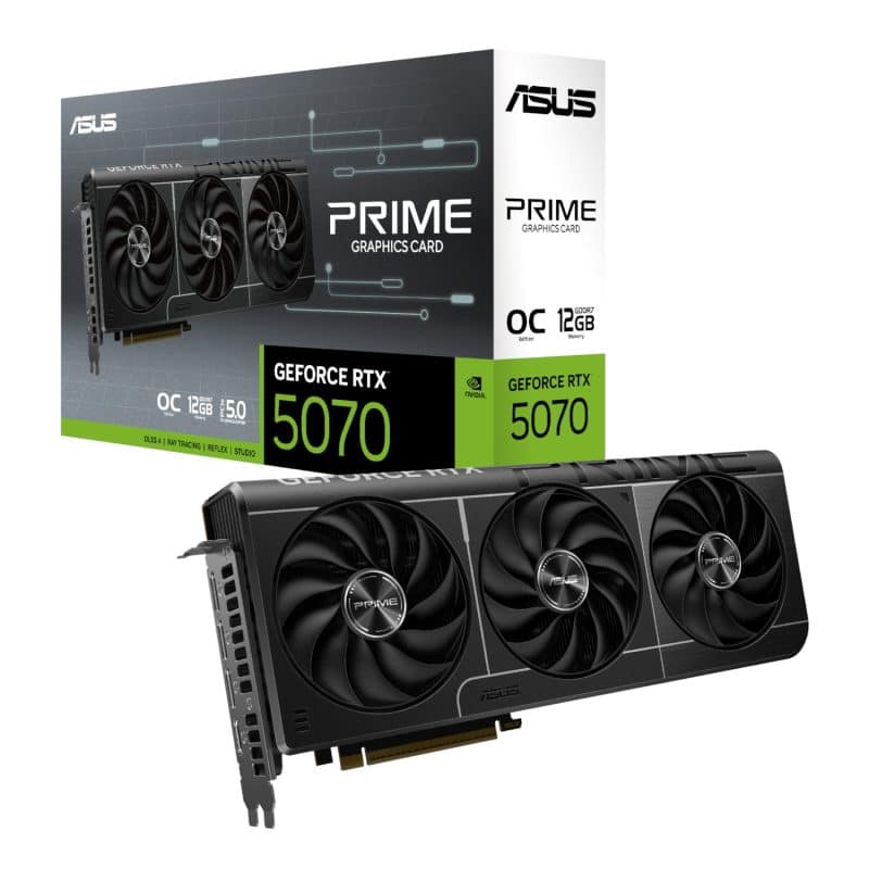 Asus_PRIME-RTX5070-012G_wr_01a ASUS PRIME GeForce RTX™ 5070 12GB GDDR7 OC 12GB Graphics Card Graphics Cards