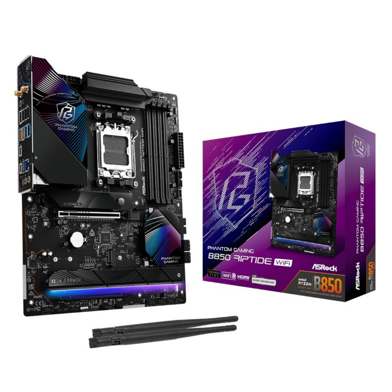 B850-RIPTIDEWIFI_ASROCK-B850-RIPTIDE-WIFI-AM5-ATX-4X-DDR5_wr_01 ASROCK B850 RIPTIDE WIFI AM5 ATX 4X DDR5 AMD Motherboards