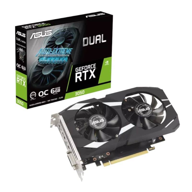 DUAL-RTX3050-O6G_wr_01 ASUS Nvidia GeForce RTX 3050 Dual OC 6G Graphic Card Graphics Cards