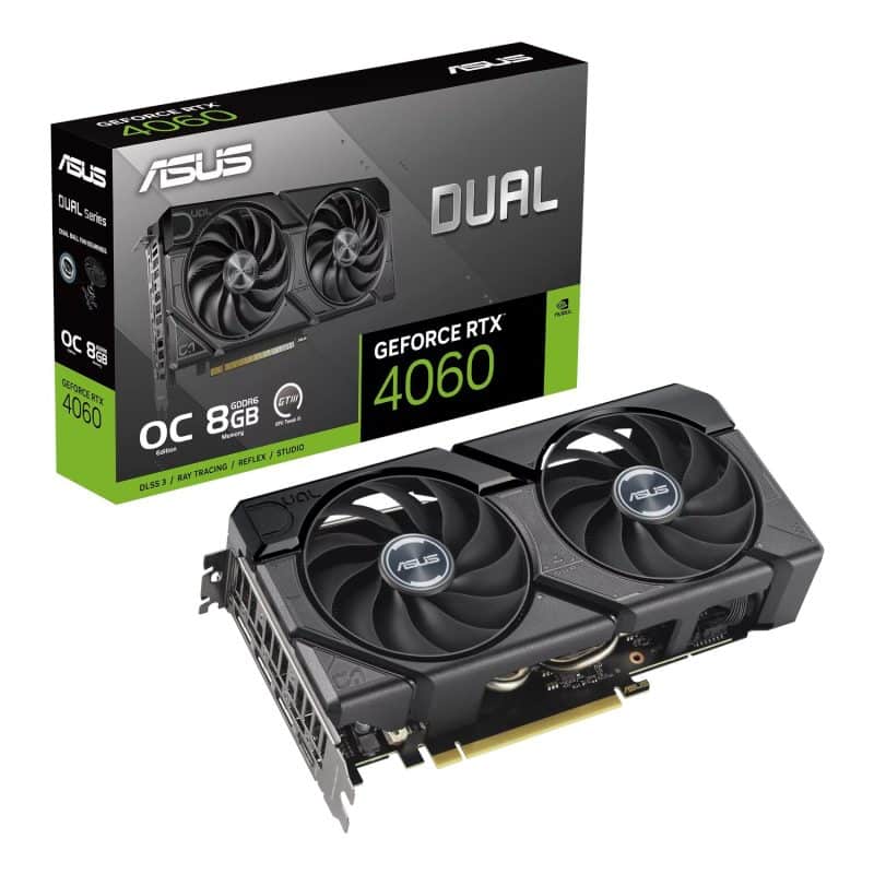DUAL-RTX4060-O8G-EVO-WR-01 Asus Dual GeForce RTX 4060 EVO OC 8G GDDR6 Graphics Card Graphics Cards