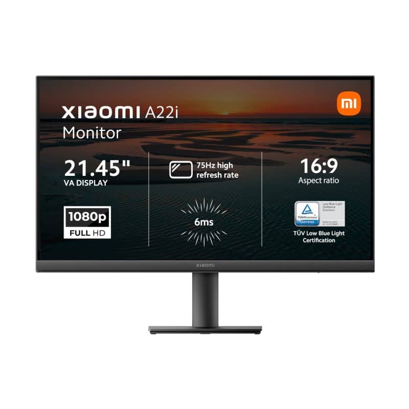 ELA5230EU_Xiaomi-A22i_22-inch_full_hd_office_monitor_wr_01b Xiaomi A22i 22" Full HD 1080p VA Monitor (75Hz, 6ms, 16:9, HDMI/DP, Flicker-Free, and VESA Mount) Monitors