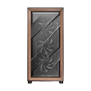 Antec FLUX ATX WOOD Mid Tower Gaming Chassis – Black Chassis/Cases