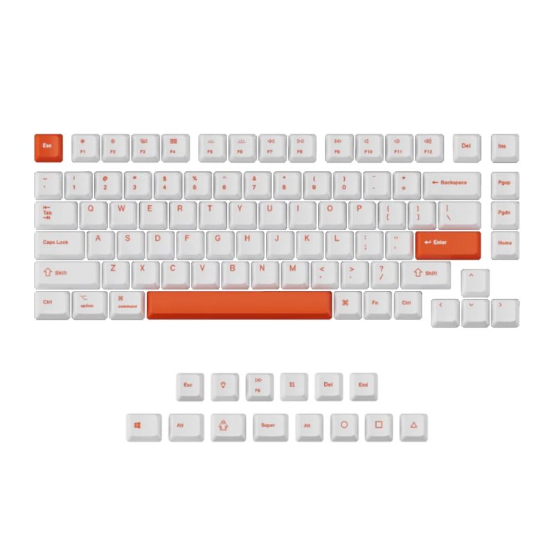 JM-70_wr_01a Keychron OEM Dye-Sub PBT Full Keycap Set - Orange/White Keyboard Accessories