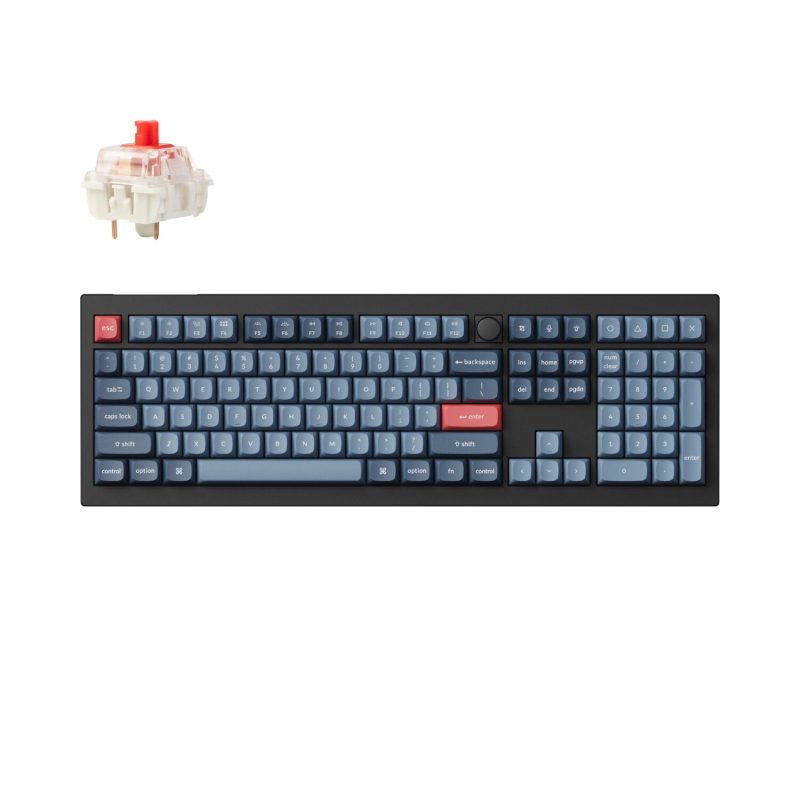 KEYCHRON-V6MAX-FULL-RED-GATJUP-RGB-WL-KB-wr-01 Keychron V6 Max QMK/VIA RED Wireless Custom Mechanical Keyboard | RED Switch - Black Keyboards