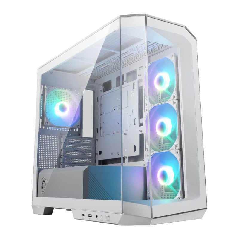 MSI MAG PANO M100R PZ M-ATX ARGB Gaming Chassis - White Chassis/Cases