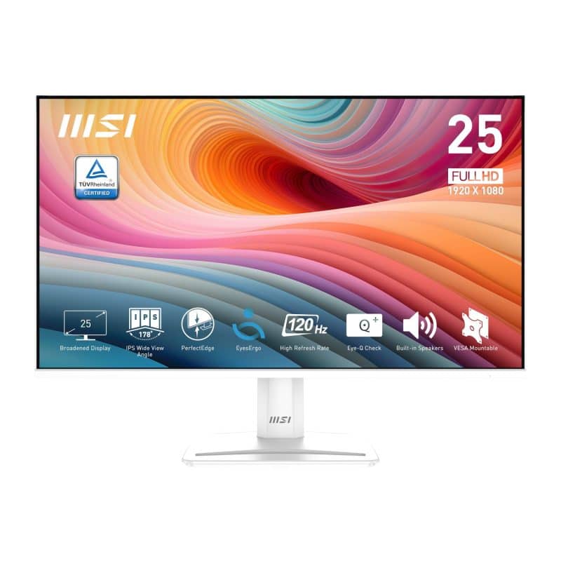 MSI_PROMP251WE2_wr_01a MSI PerfectEdge PRO MP251W E2 24.5" FHD IPS Office Monitor – White Monitors