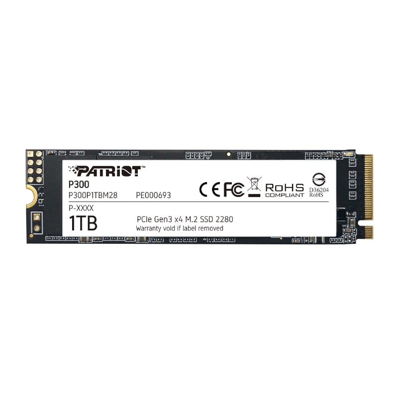 P300P1TBM28_wr_01 Patriot P300 1TB M.2 PCIe NVMe SSD PC Components