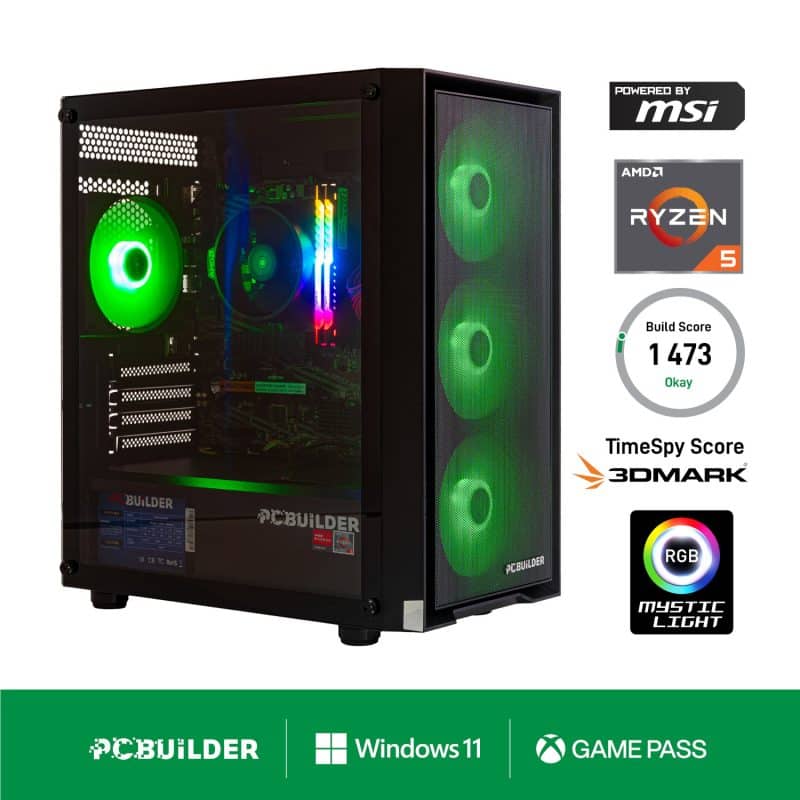 PCB_DEFENDER_05_wr_01e PCBuilder Ryzen 5 5600GT DEFENDER Windows 11 Gaming PC Computers