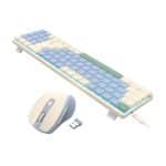 Redragon BS8772 Wireless Keyboard and Mouse Combo - Cream/Blue Keyboard Combos