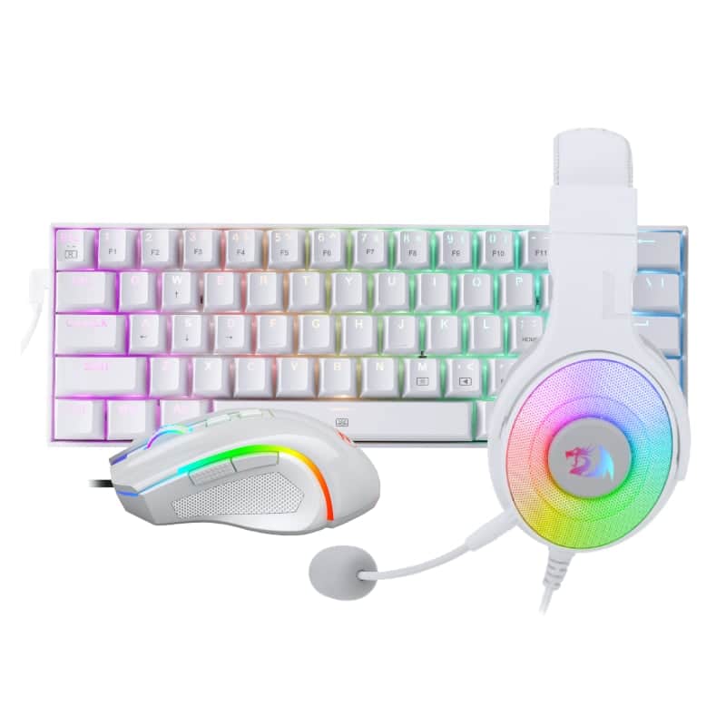 RD-S129W_wr_01 REDRAGON 3IN1 MS|HS|KB WIRED COMBO - WHITE Keyboard Combos