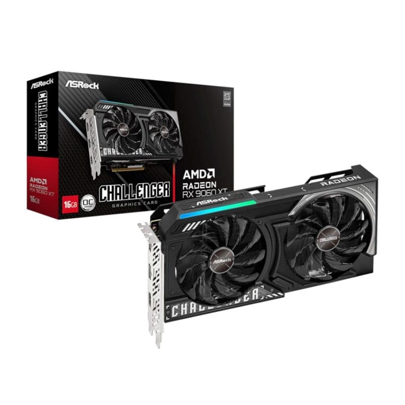 RX9060XTCHALLENGER16G_ASRock-AMD-Radeon-RX-9060-XT-Challenger-16GB-OC_wr_01a ASRock Radeon RX 9060 XT Challenger 16GB OC Graphics Card (RDNA™ 4, PCIe 5.0) Graphics Cards