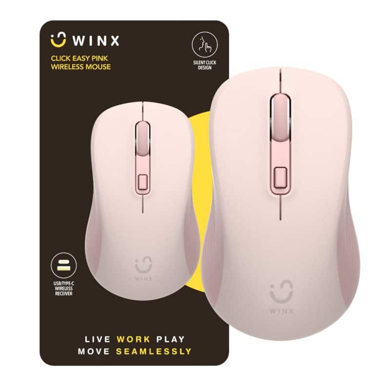 WX-KB110_WINX_CLICK_Easy_1600DPI_Wireless-Mouse_Pink_wr_01a WINX CLICK Easy 1600DPI 2.4GHz Wireless Mouse - Pink Mice