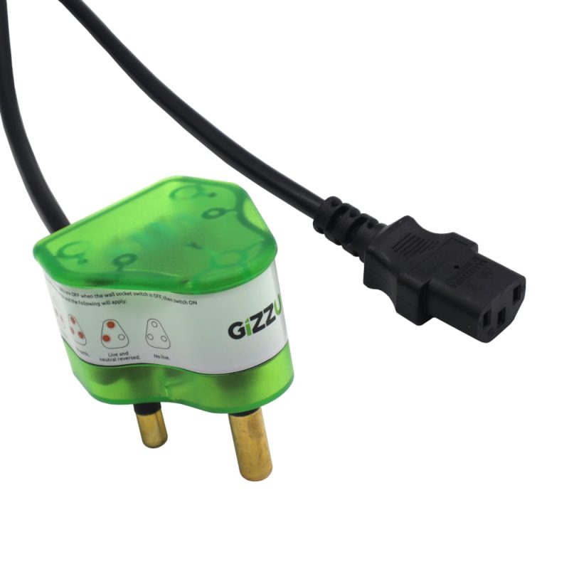 GSPIEC1_wr_01a Gizzu Surge Protector 10A Kettle Plug Cable 1.5M Cables