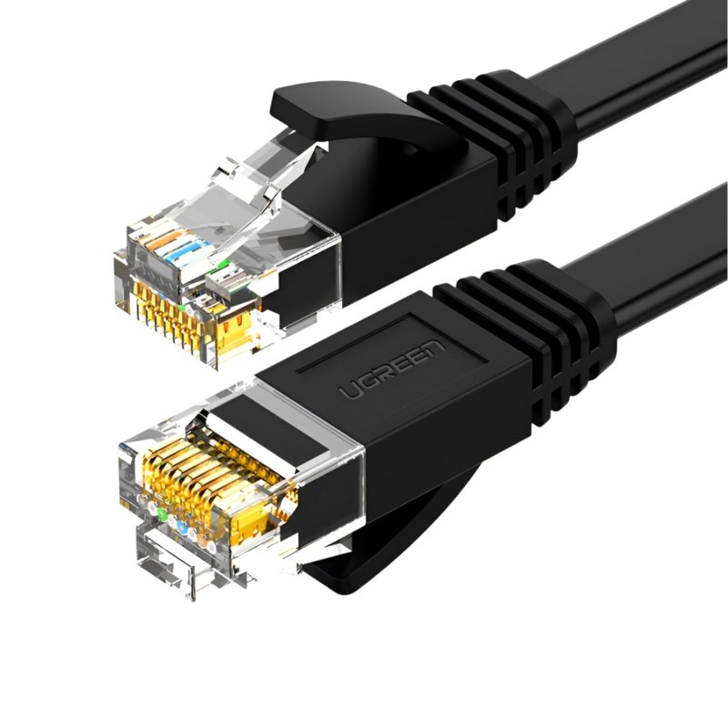 NW102-50172-wr-01 UGREEN NW102 Cat6 U/UTP Flat Ethernet Cable 30m - Black Cables