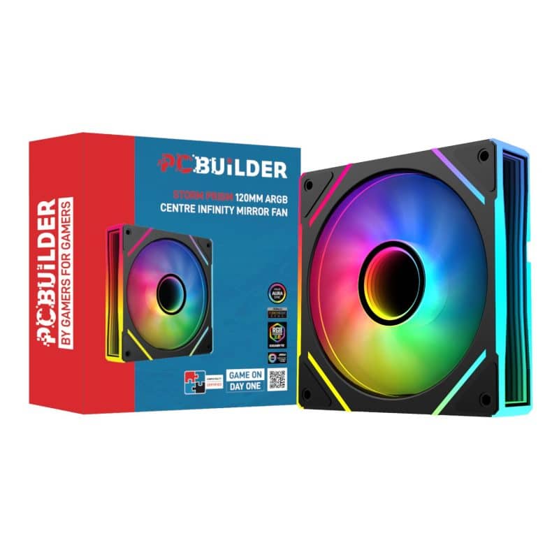 PCB-CF-STORM_PCBuilder-STORM-PRISM-120mm-ARGB-Fan_wr_01 PCBuilder STORM PRISM 120mm ARGB Fan - Black Case Fans