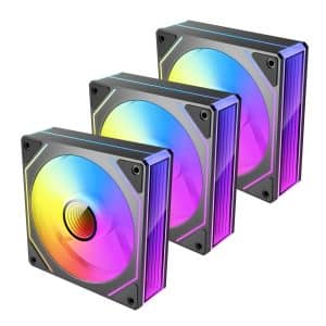 Antec VISION PWM 120mm ARGB Reverse Infinity Mirror Case Fan 3 Pack Black Case Fans