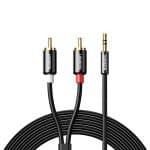 UGreen AV116 RCA to AUX 3.5mm Audio Cable 2M - Black Audio Cables