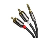 UGreen AV116 RCA to AUX 3.5mm Audio Cable 2M - Black Audio Cables
