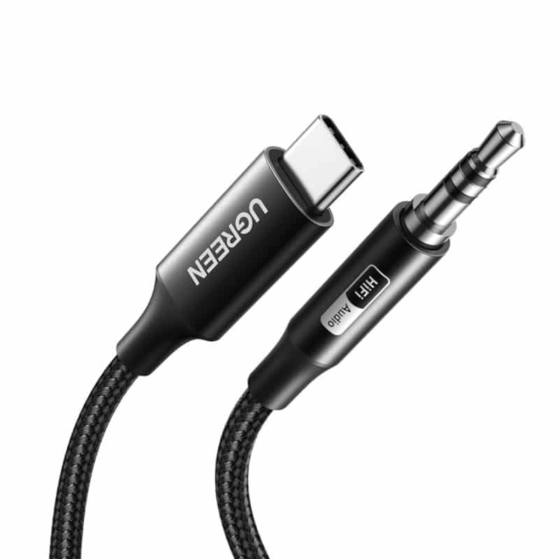 CM450-55734_UGreen-USB-Type-C-to-3.5mm-AUX-Audio-Cable-1M-Black_wr_01 UGreen USB Type-C to 3.5mm AUX Audio Cable 1M - Black Audio Cables