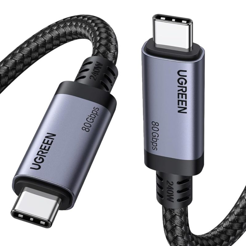 6941876263837_L706-65383 UGreen USB4 Gen4 240W USB-C to USB-C Cable (Black) Cables