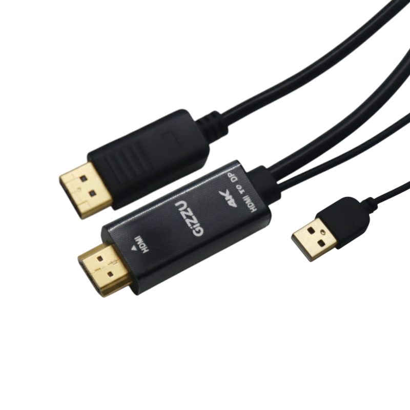 GCPHDP18_Gizzu-4K-HDMI-to-DP-Cable-1.8m-Black_wr_01a Gizzu 4K HDMI to DP Cable (1.8m) - Black Cables
