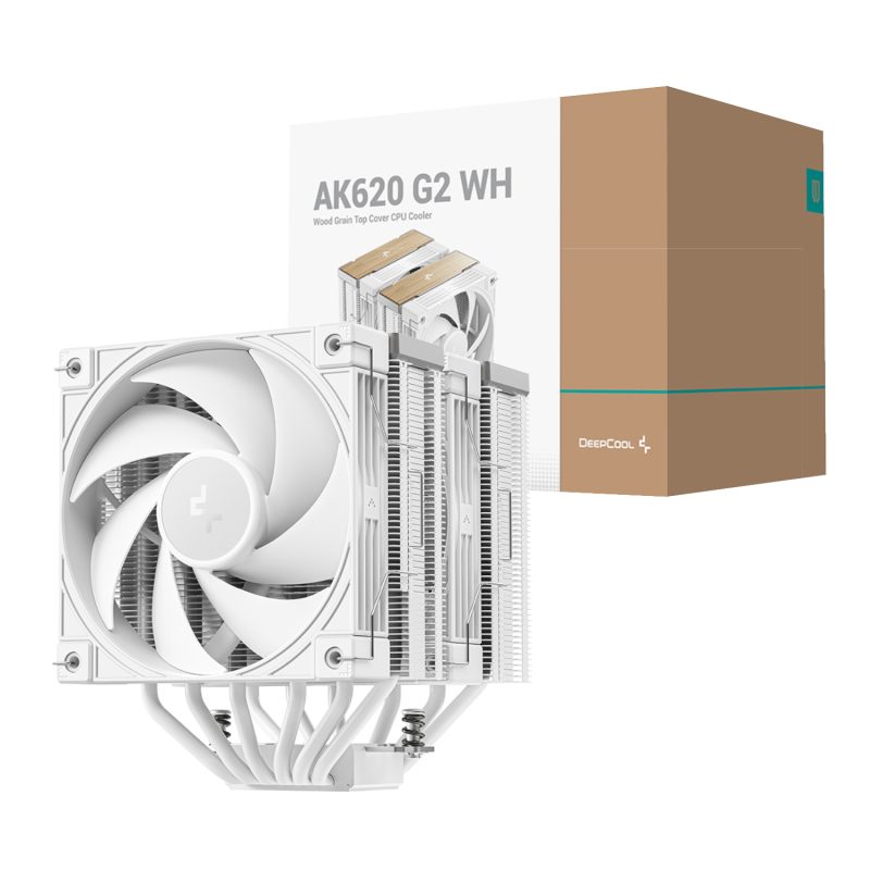 R-AK620G2-WHNNMN-GJD_DeepCool-AK620-G2-120mm-CPU-Air-Cooler-White_wr_01 DeepCool AK620 G2 120mm CPU Air Cooler - White Air Coolers