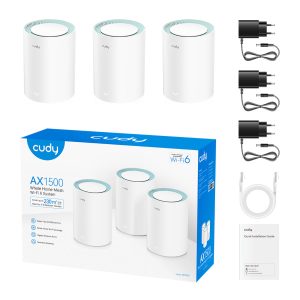 Cudy AX1500 Gigabit Mesh Wi-Fi 6 System – 3 Pack Networking