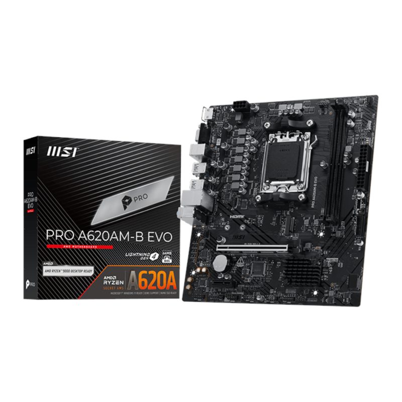 PROA620AM-B-EVO_MSI-PRO-A620AM-B-EVO-AM5-M-ATX-Motherboard_wr_01 MSI PRO A620AM-B EVO AM5 M-ATX Motherboard AMD Motherboards