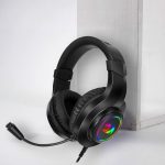 REDRAGON Over-Ear HYLAS Aux (Mic and Headset)|USB (Power Only)_x000D_
RGB Gaming Headset - Black Gaming Headsets