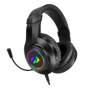 REDRAGON Over-Ear HYLAS Aux (Mic and Headset)|USB (Power Only)_x000D_
RGB Gaming Headset - Black Gaming Headsets