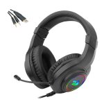 REDRAGON Over-Ear HYLAS Aux (Mic and Headset)|USB (Power Only)_x000D_
RGB Gaming Headset - Black Gaming Headsets