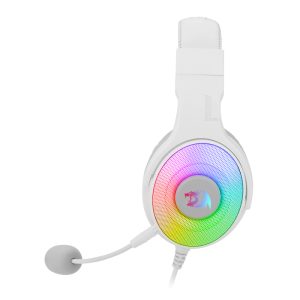 REDRAGON Over-Ear PANDORA USB (Power Only)|Aux (Mic and Headset) RGB Gaming Headset - White Gaming Headsets