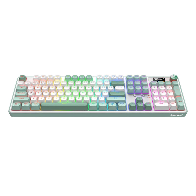 Redragon WYVERN K761 Pro Full-size RGB Wireless Mechanical Gaming Keyboard - White/Green Gaming Keyboards